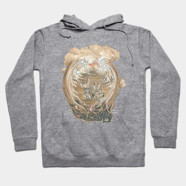 Fennec Foxes: Journey Hoodie by AmberStone